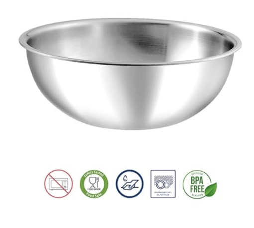 Vinod Platinum Triply Stainless Steel Extra Deep Tasla -1.2 Litre, 18 cm | 2.5 mm Thick | Steel Kadai |5 Year Warranty | Induction & Gas Friendly, Heavy Bottom - Silver - Image 2